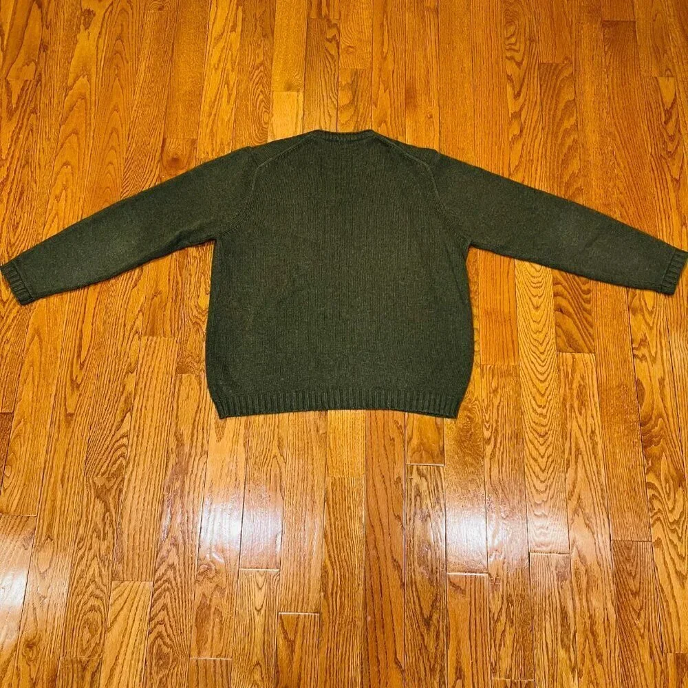Vintage J Crew 90's Cotton Knit Sweater Men’s Size Large Green Oarsman